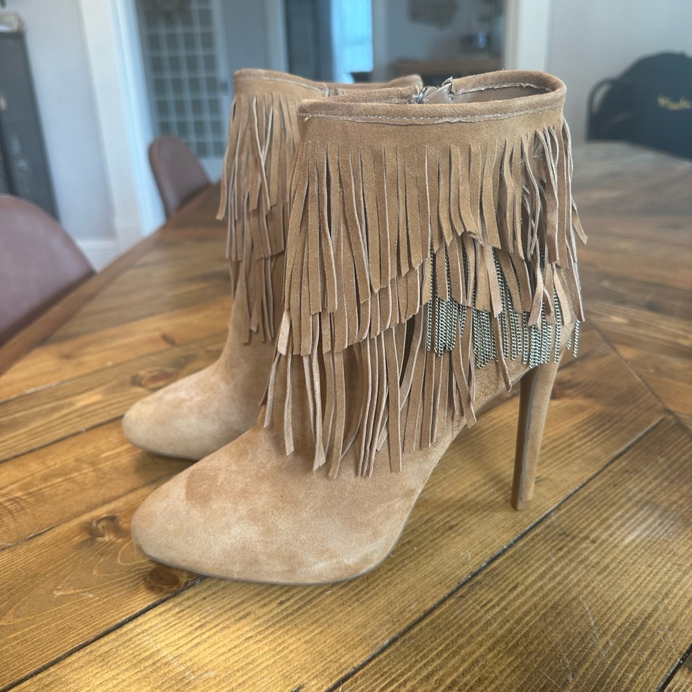 Gianni Bini Fringe Ankle Boot